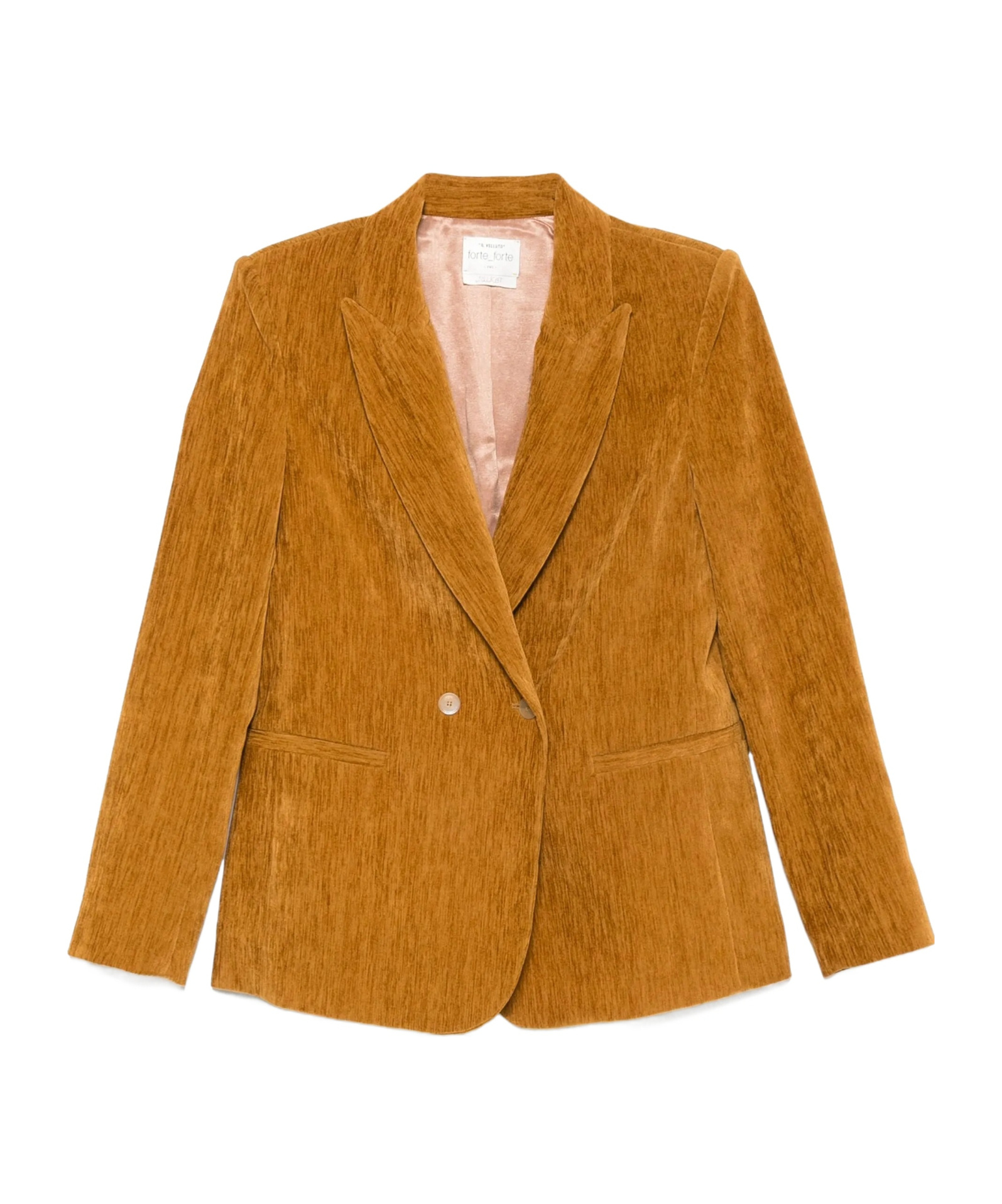 Forte Forte Double Velvet Double Breasted Jacket In Orange