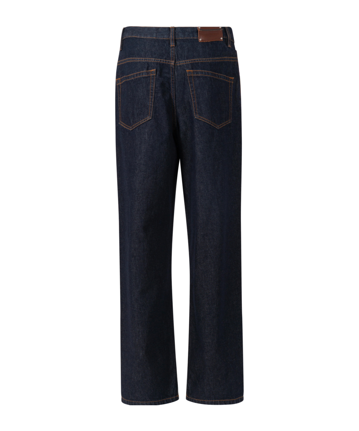 Dries Van Noten Straight Leg Denim Pants With Contrast Stitching In Blue
