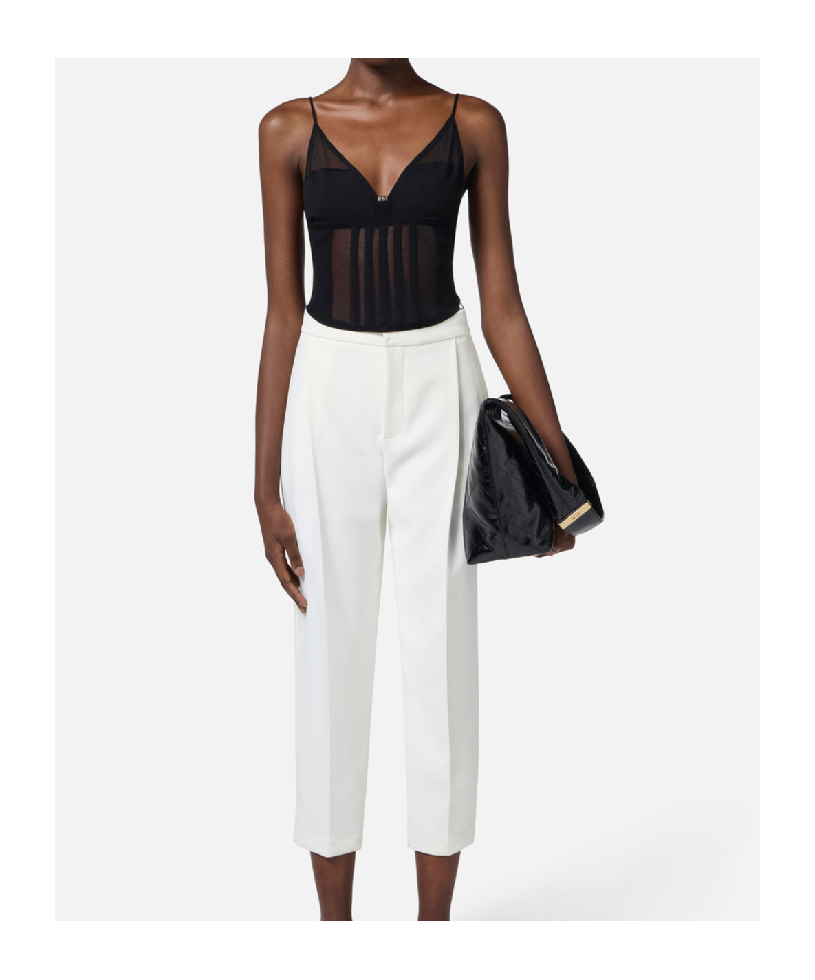 Elisabetta Franchi Corset-style Top In Black