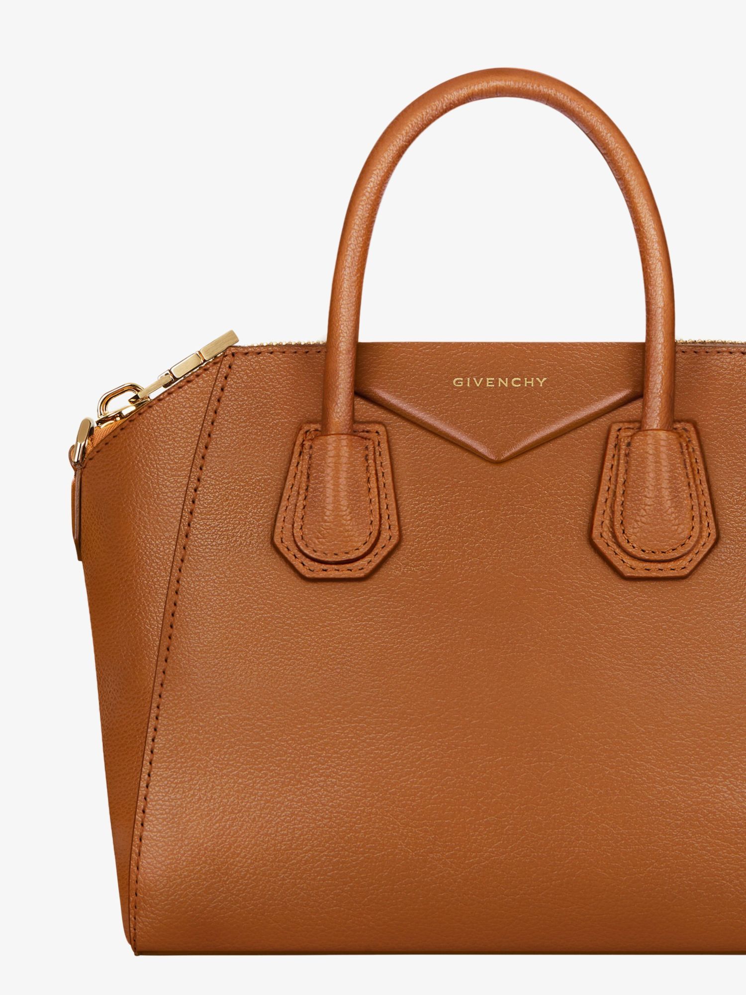 Givenchy Antigona Small Top-handle Bag In Shiny Tumbled Leather In Brown