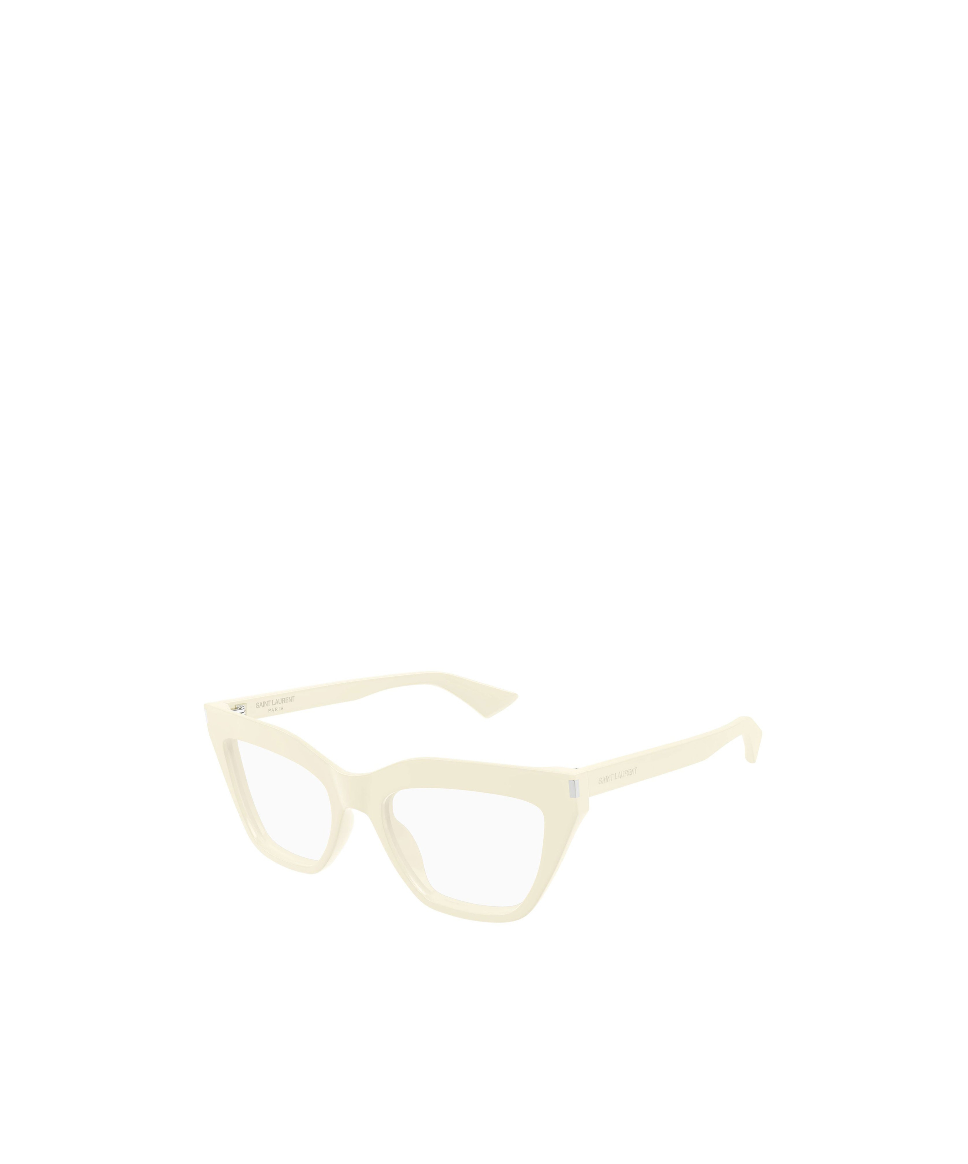 Saint Laurent Cat-eye Frame Plain Glasses In Ivory