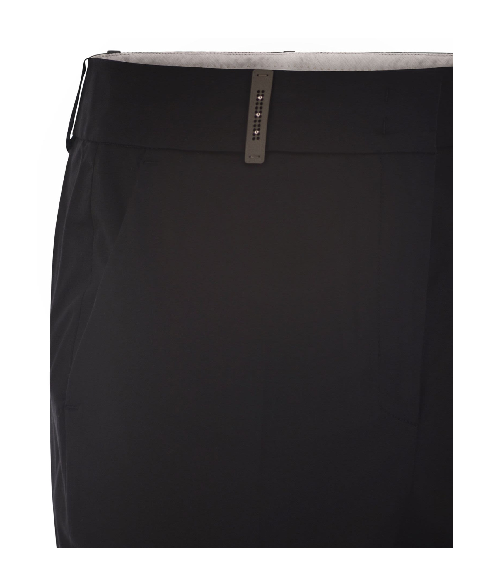 Peserico Women Stretch Cotton Trousers In Black