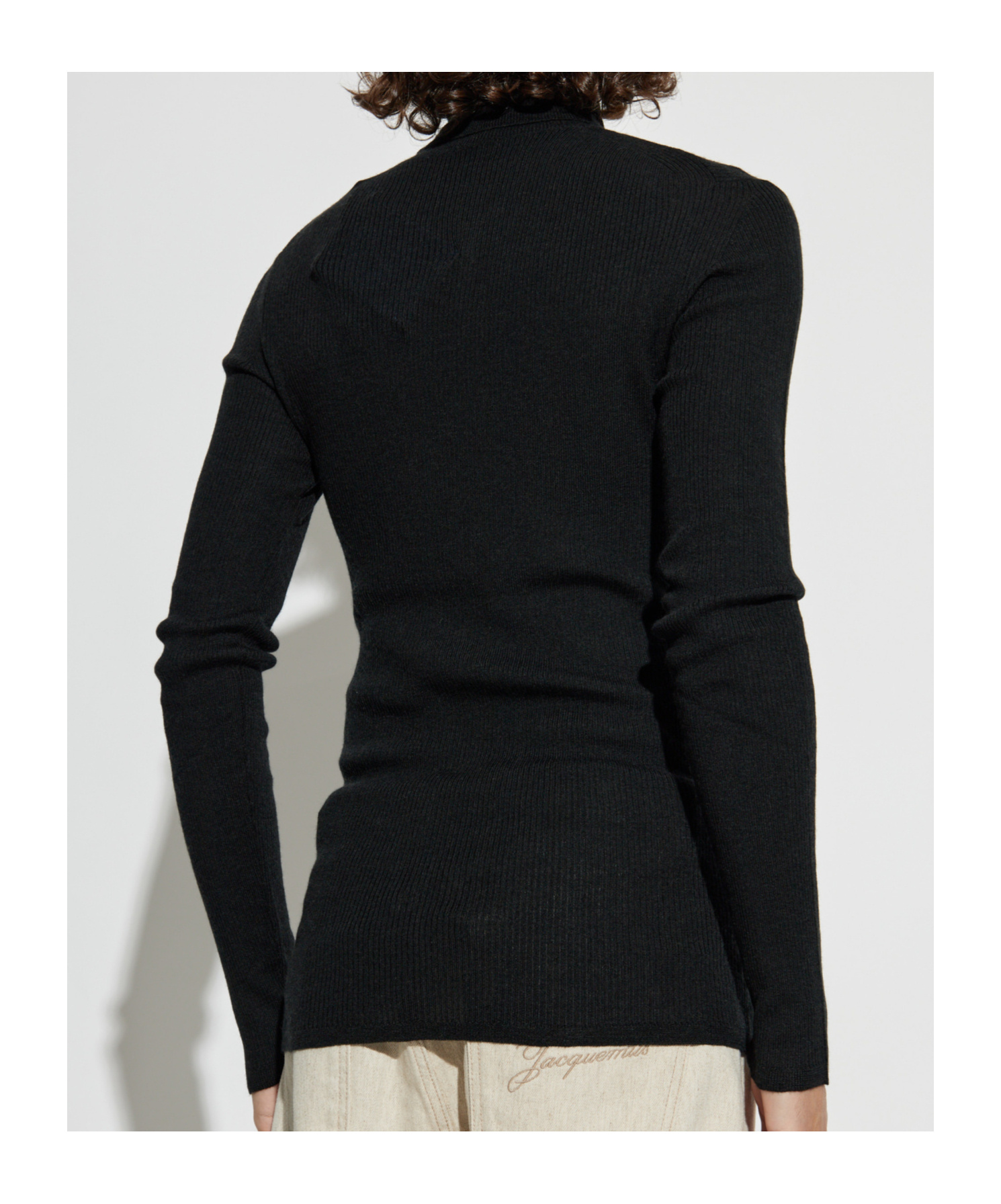 Lanvin Ribbed Turtleneck Sweater In Black