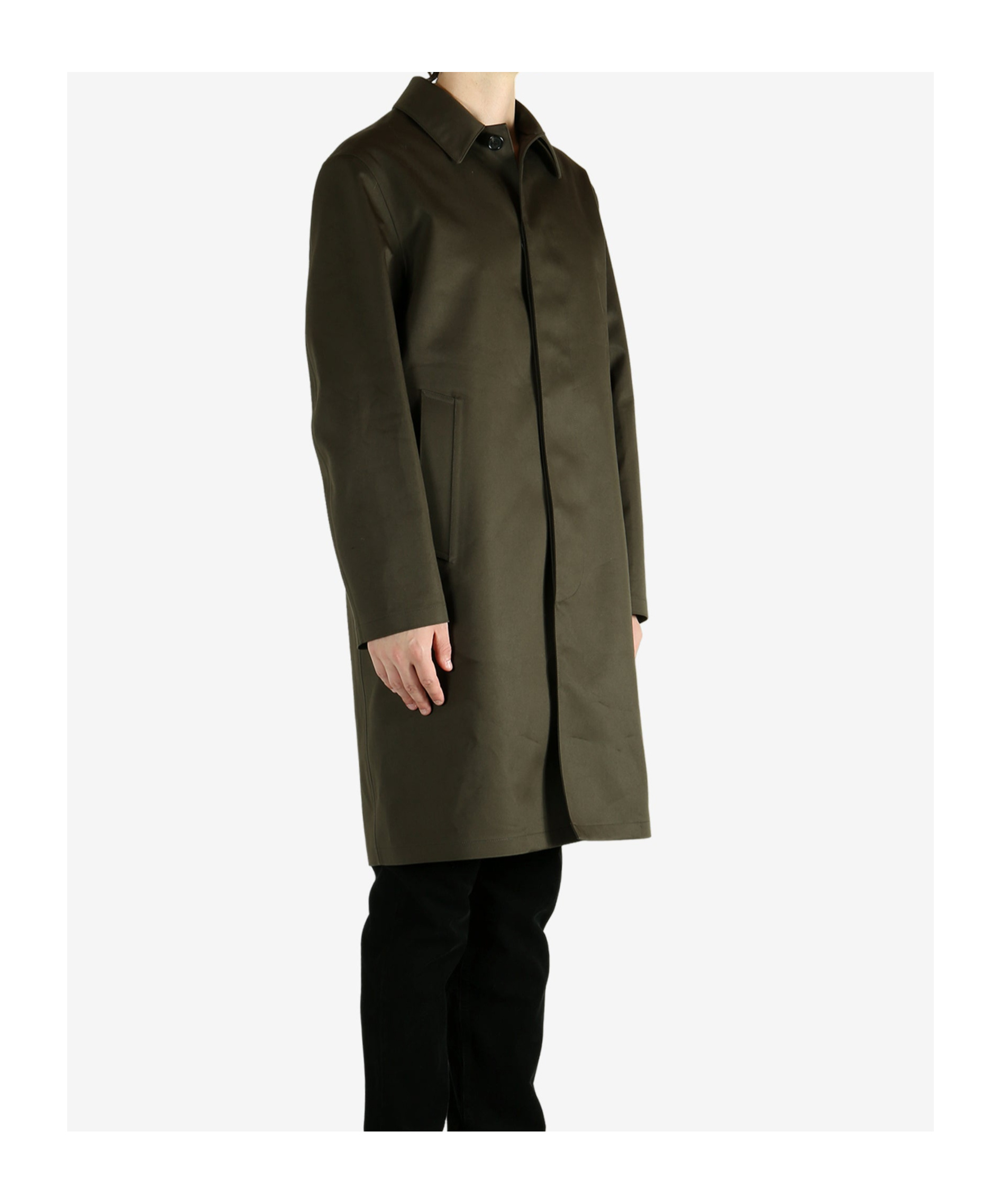 Saint Laurent Buttoned Flap-pocket Coat In Green