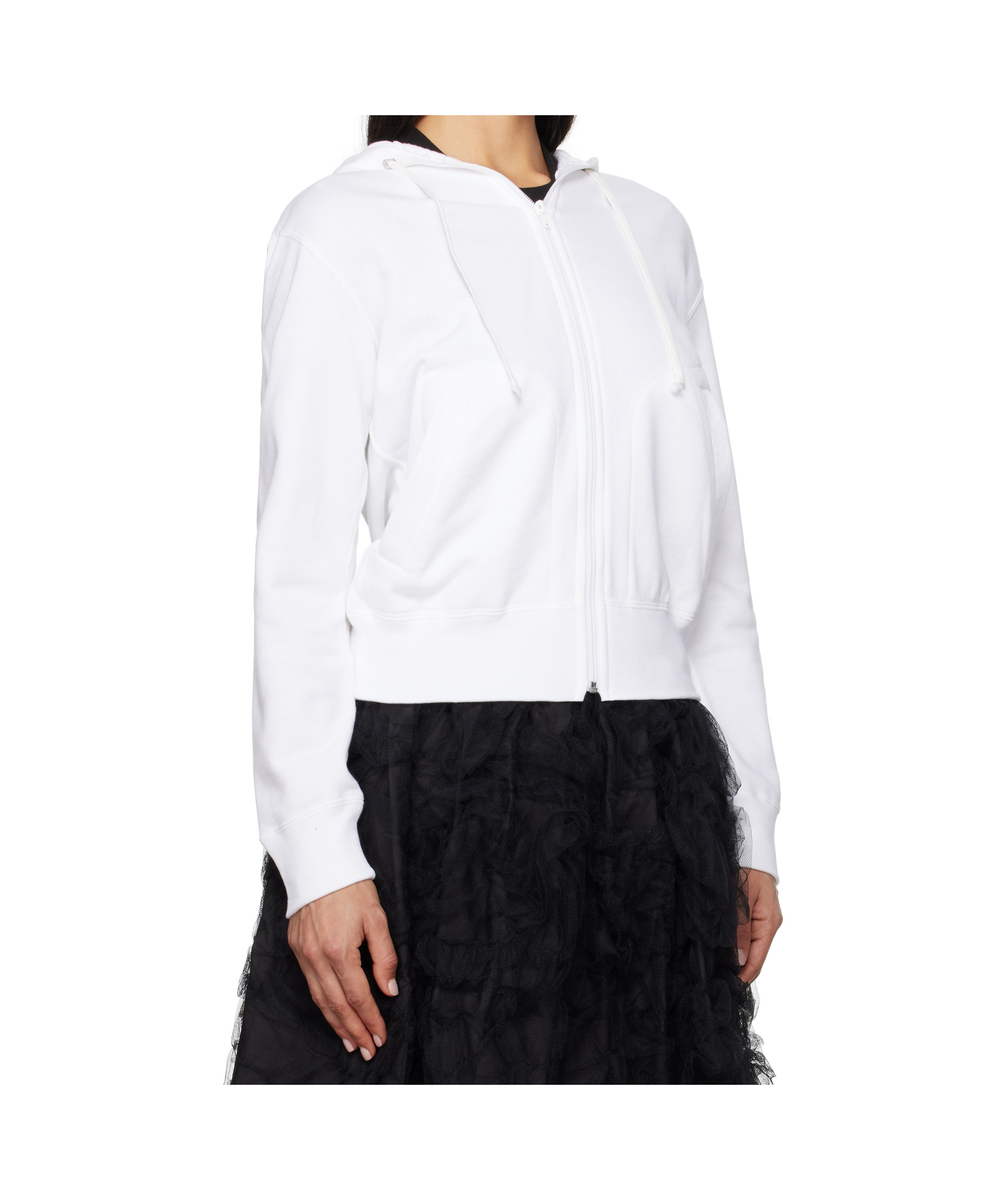 Comme Des Garçons Play White 'heart On Back' Hoodie In White