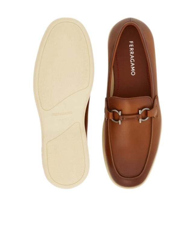 Ferragamo Push On Loafers In Brown