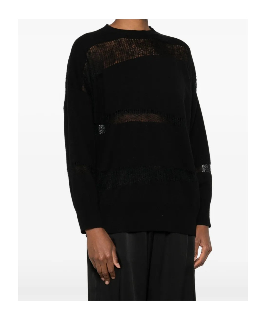 Fabiana Filippi Mesh-panel Sweater In Black