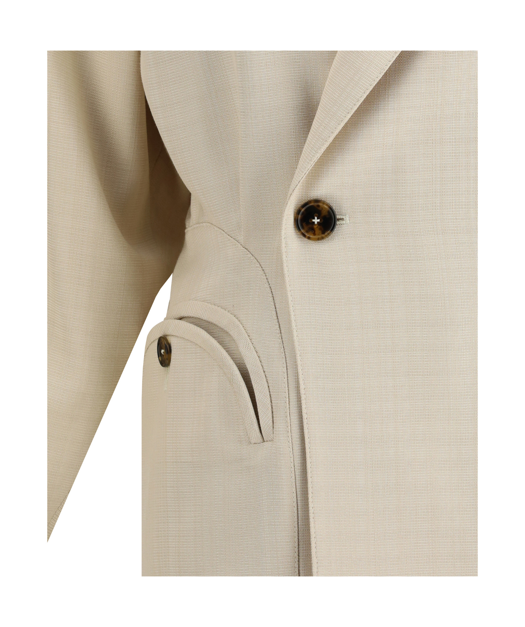 Blazé Milano Long-sleeved Suit Coat In Nude