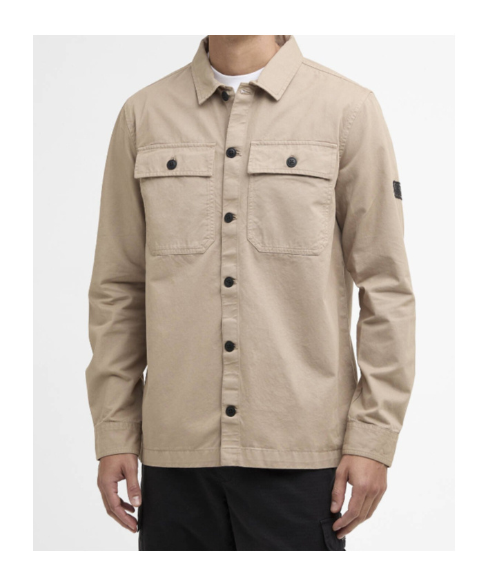 Barbour Buttoned Flap-pocket Overshirt In Neutral