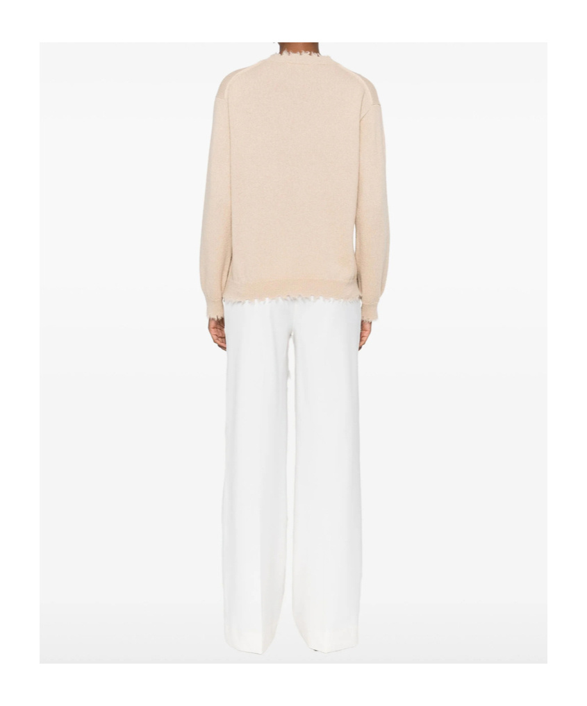 Antonelli Distressed Knit Sweater In Neutral
