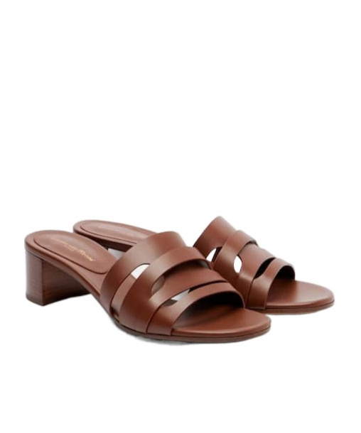 Gianvito Rossi 35 Leather Mules In Brown