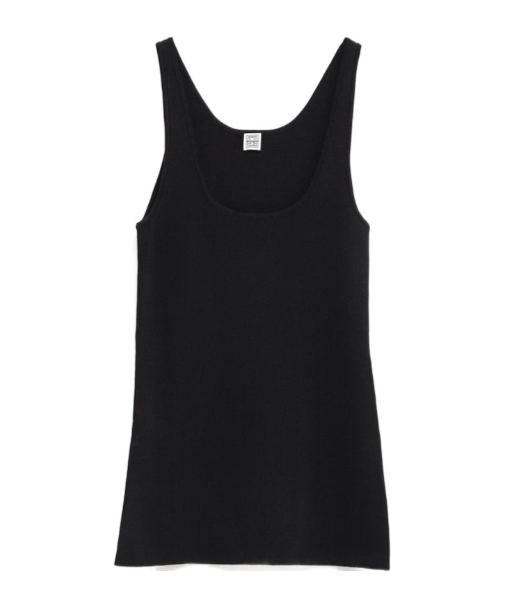 Totême Toteme Classic Compact Knit Tank Top In Black