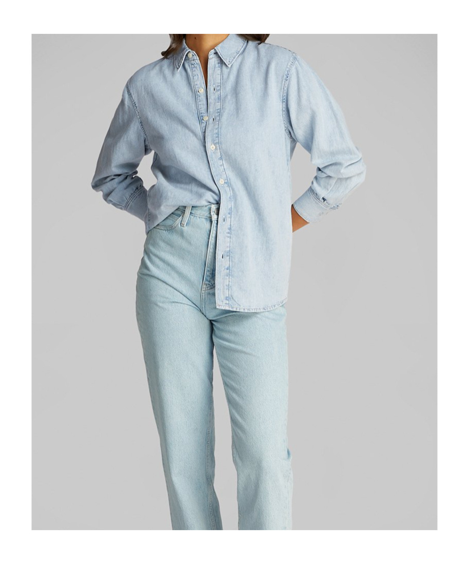 Calvin Klein Ls Lw Denim Shirt In Blue