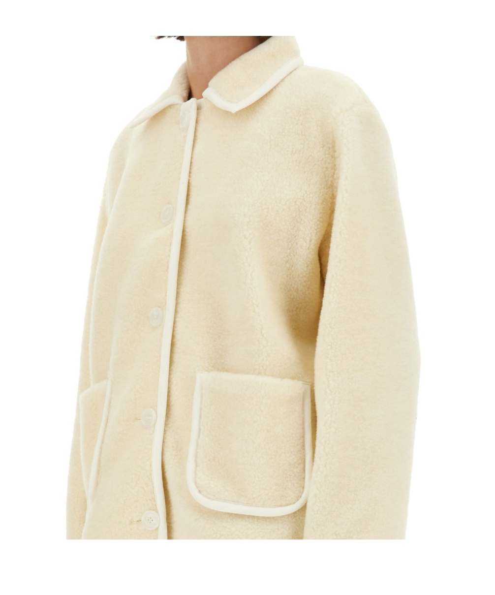 Apc A.p.c. Long Sleeve Buttoned Jacket In Neutral