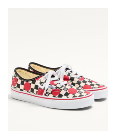 Valentino Garavani And Vans Low-top Trainer In Fabric With Vlogo Checkerboard Print And Polka Dot De In White