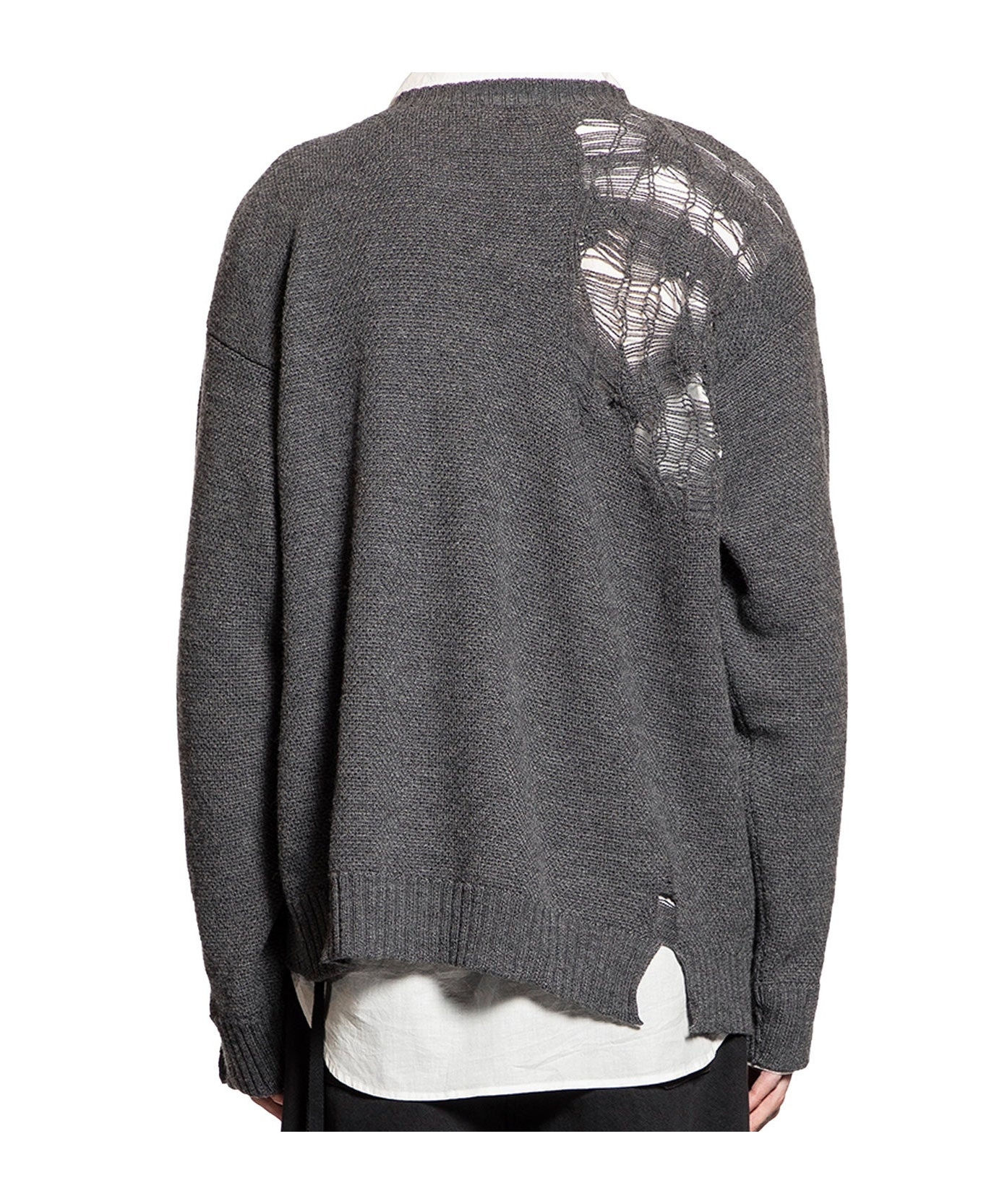 Ann Demeulemeester Long-sleeved Sweater In Gray