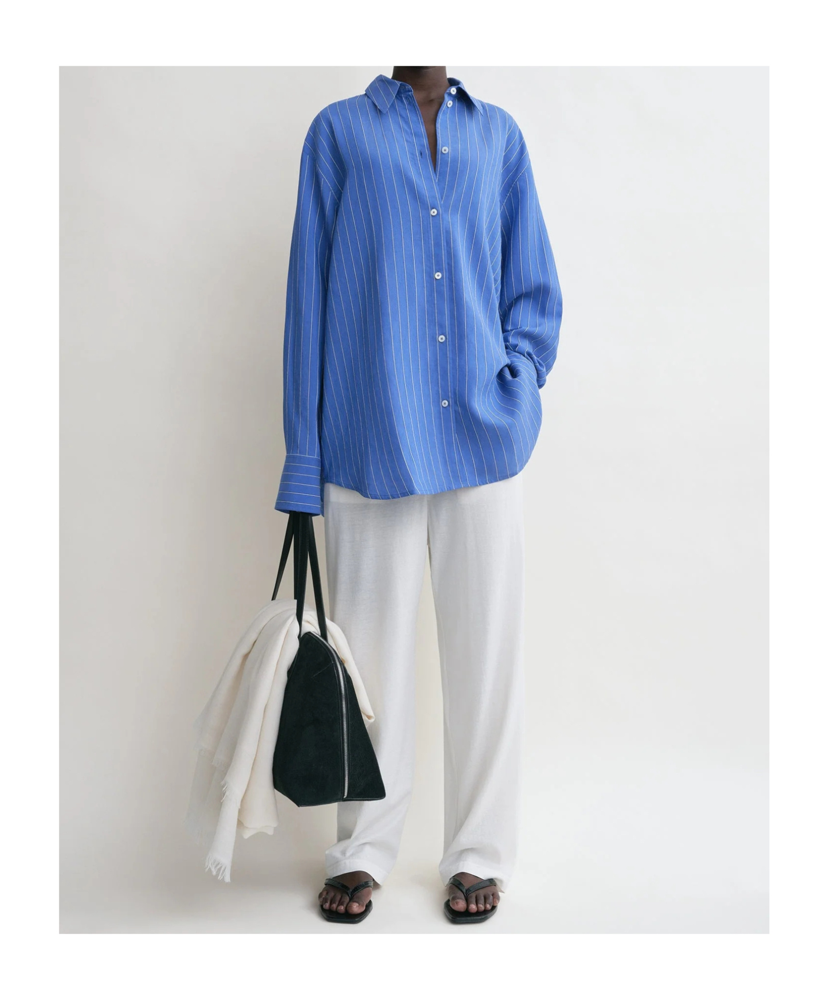 Totême Striped Shirt In Blue