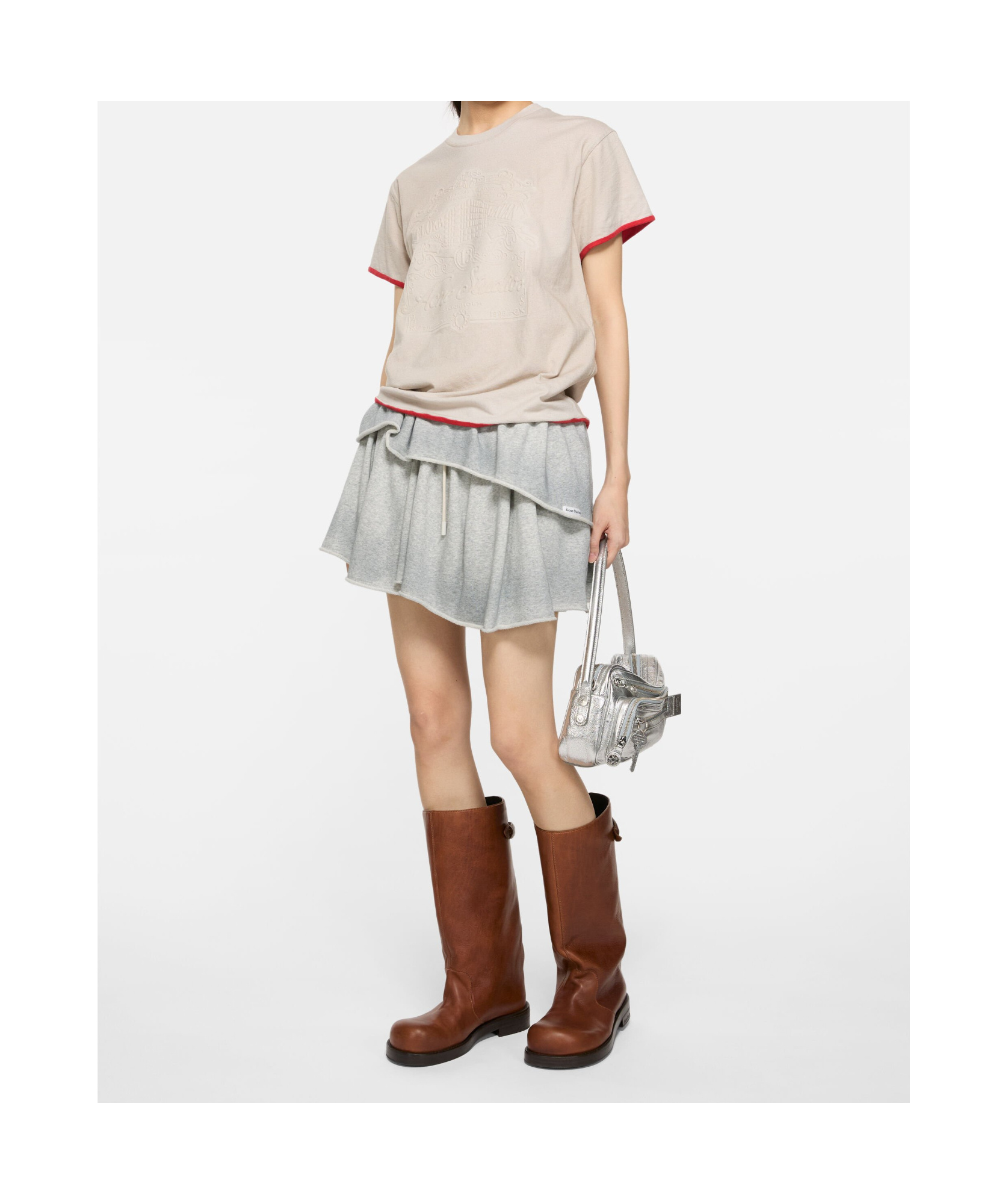 Acne Studios Embossed-logo Organic-cotton T-shirt In White