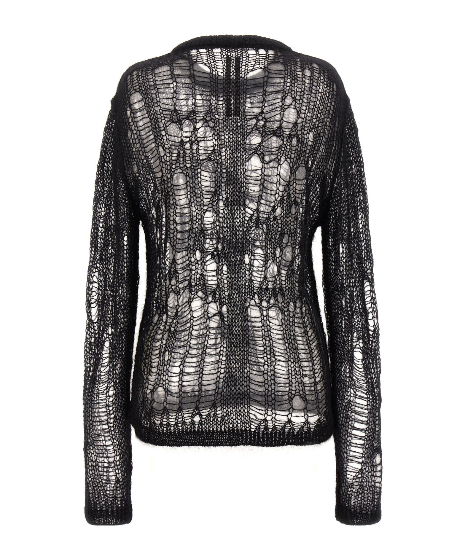 Rick Owens Open-knit Sheer Jumper In Black
