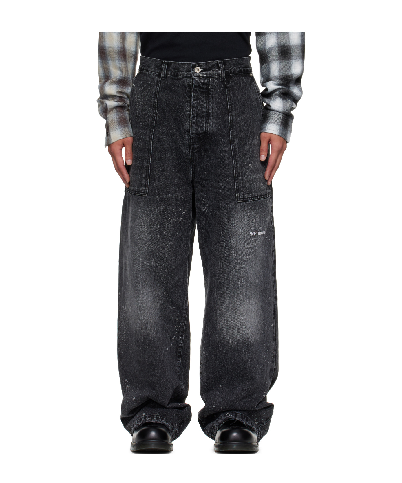 We11 Done Denim Fatigue Pants In Black