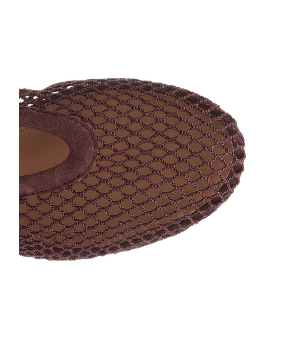 Alaïa Alaia Women Ballet Flats Mesh And Leather Ballerinas In Burgundy