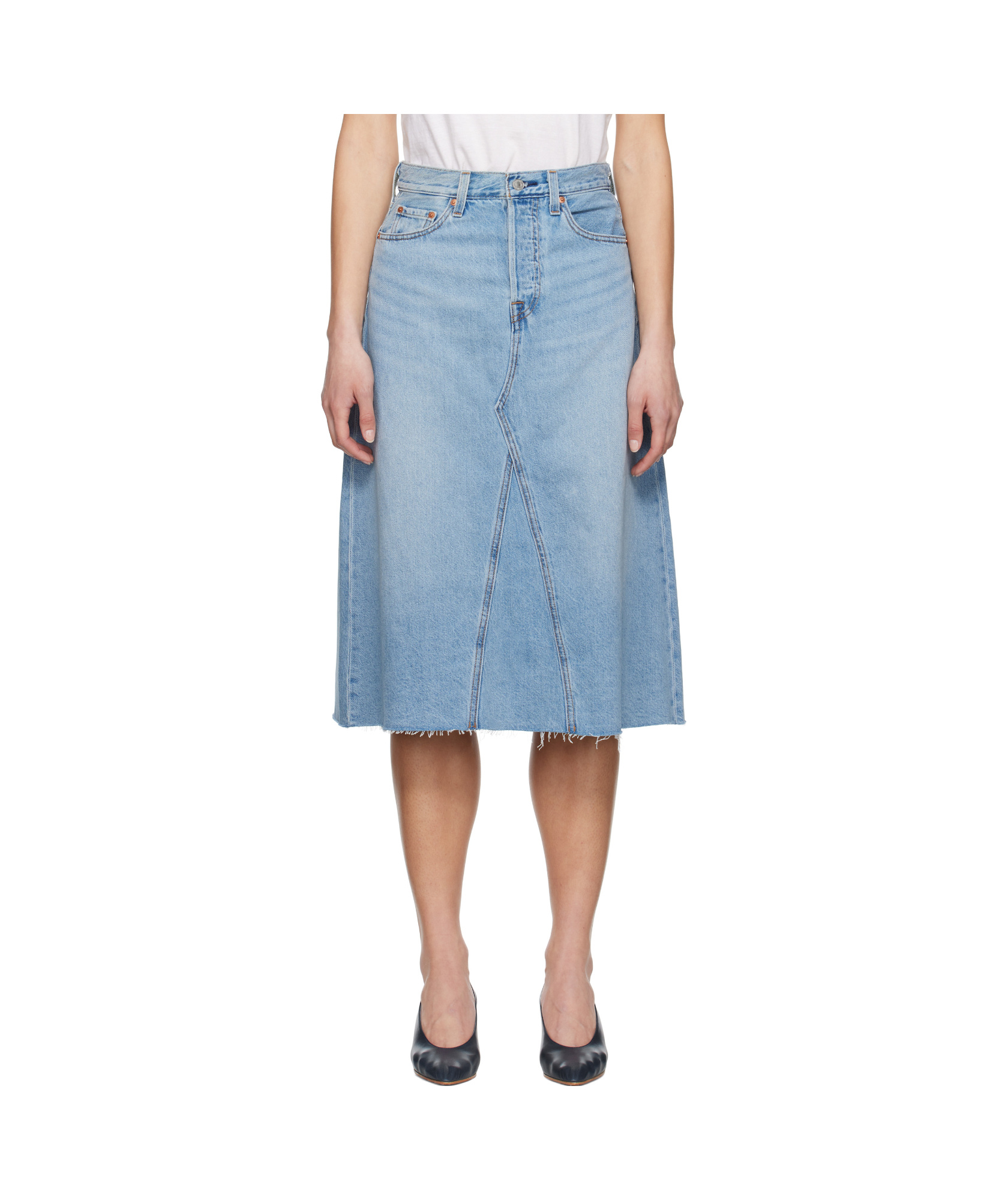 Levi's Denim Skirt With Belt Loops In Blue