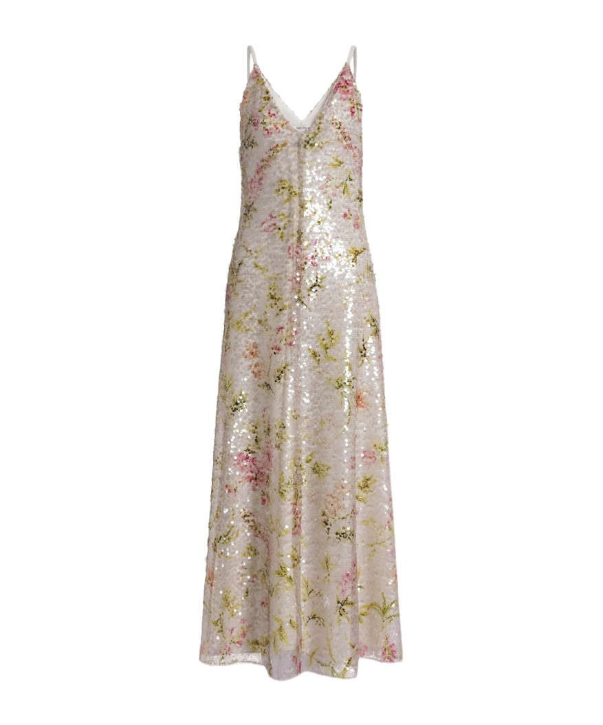 Alberta Ferretti Printed Sequins Long Dress Clothing In Multi