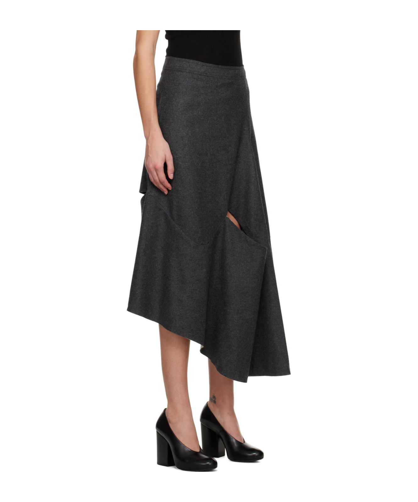 Niccolò Pasqualetti Gray Lacuna Midi Skirt