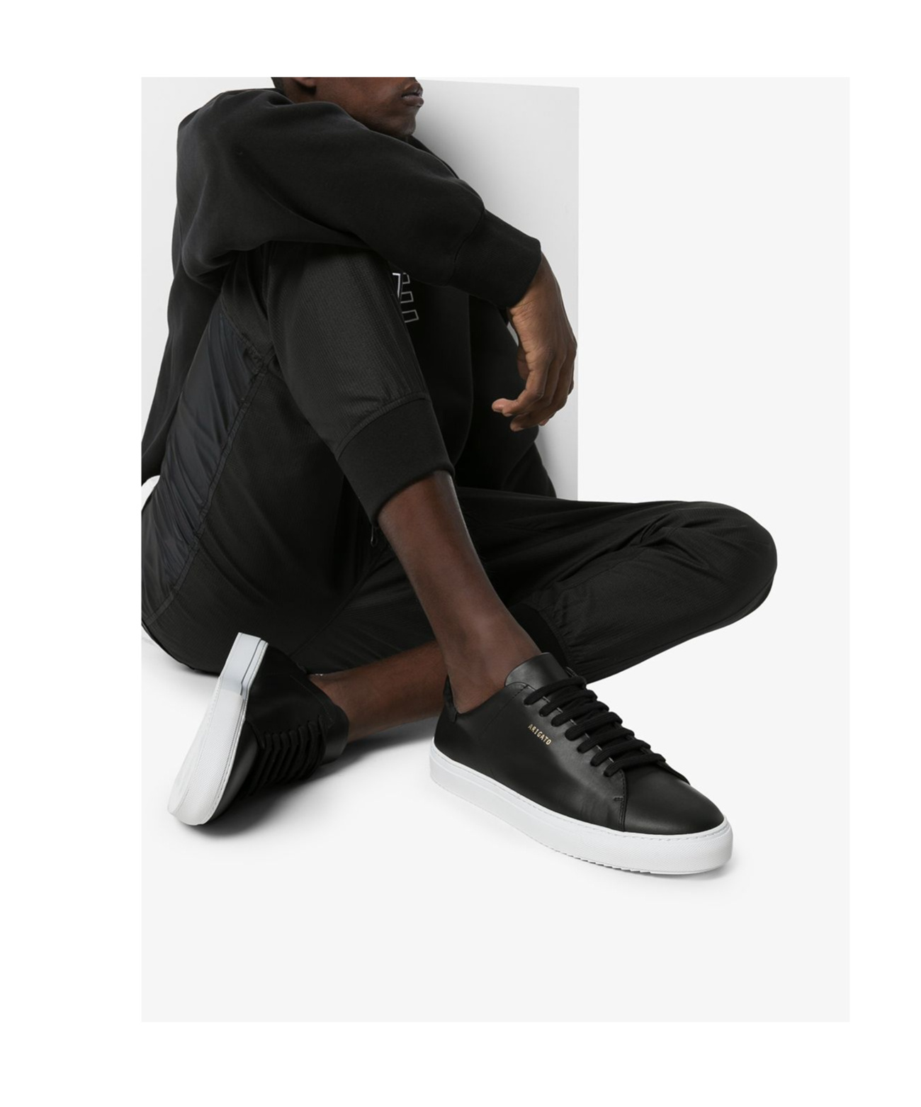 Axel Arigato Clean 90 Smooth Leather Sneakers In Black