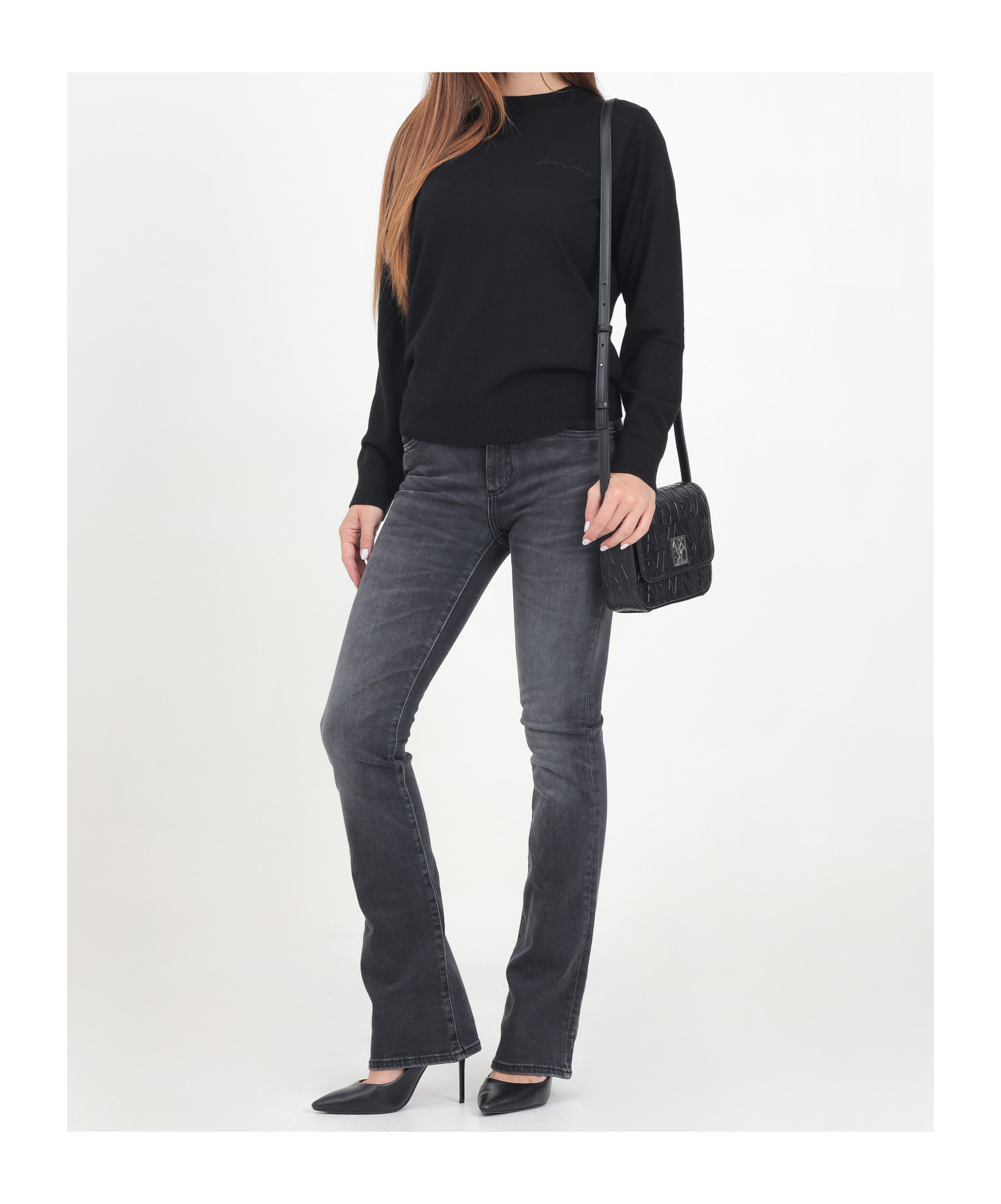 Armani Exchange Belt-loop Jeans In Black