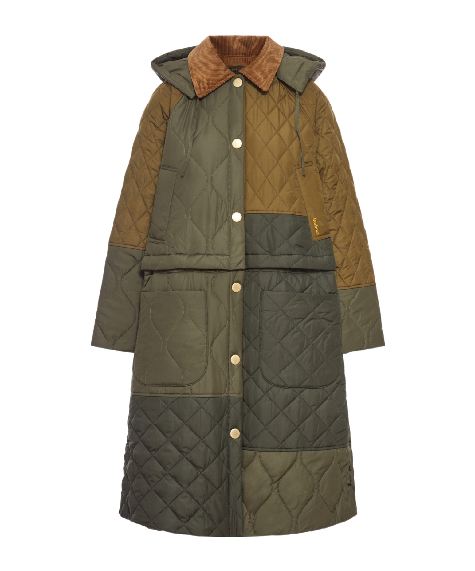 Barbour Cookston Quilted Single-breasted Coat In Green