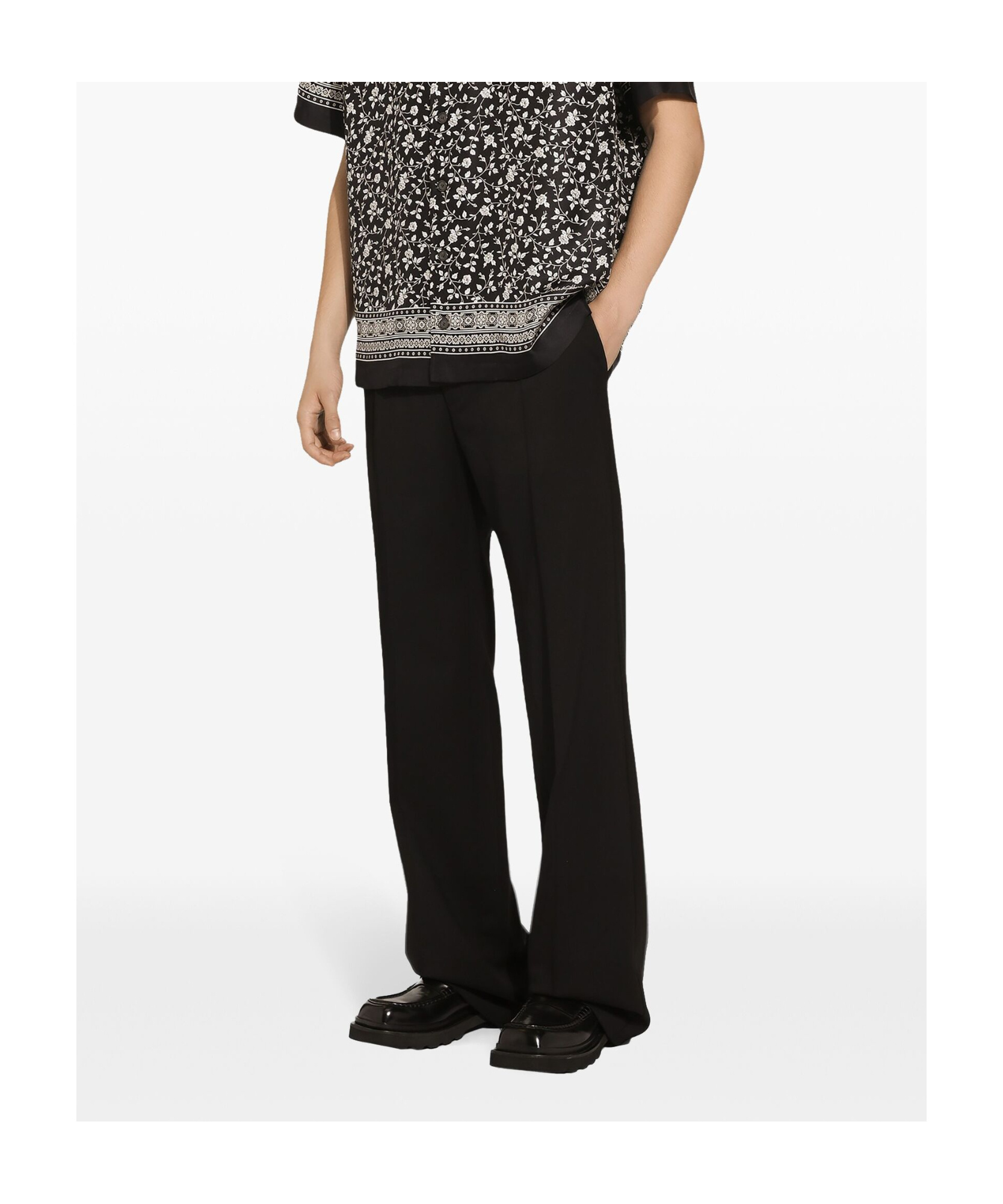 Dolce & Gabbana Pressed-crease Tailored-cut Trousers In Black