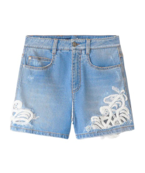ERMANNO SCERVINO VINTAGE DENIM SHORTS WITH BROKEN DETAILS