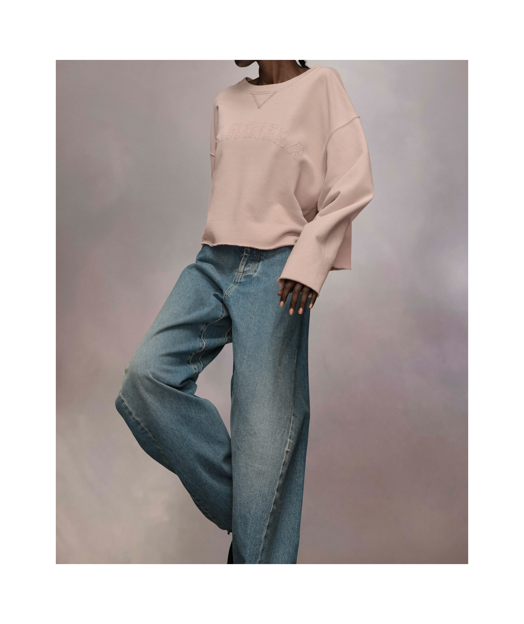 Maison Margiela Firm Fleece Sweatshirt Woman Powder In Neutral