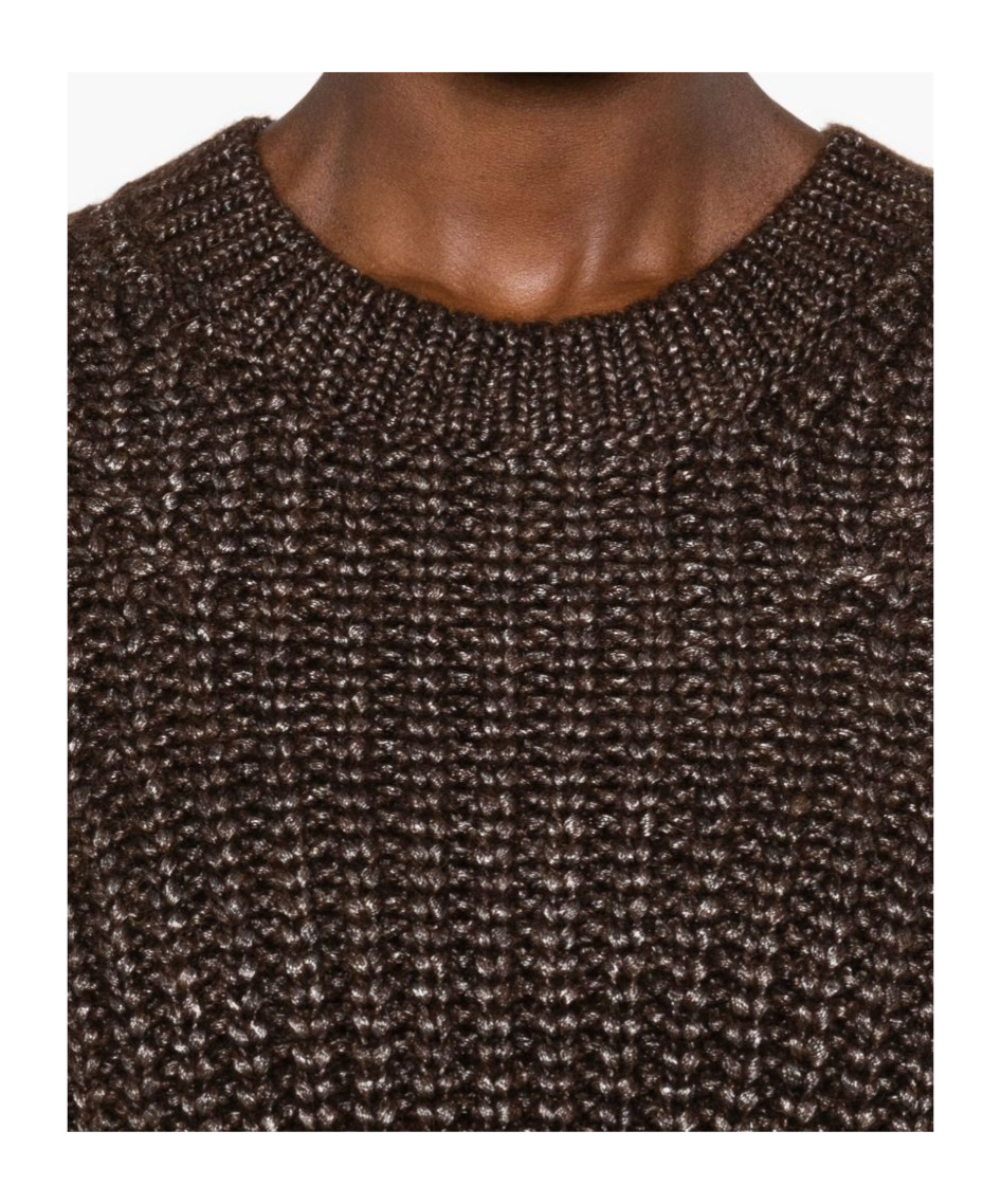 Herno Metallic Ribbed Knit Sweater In Brown