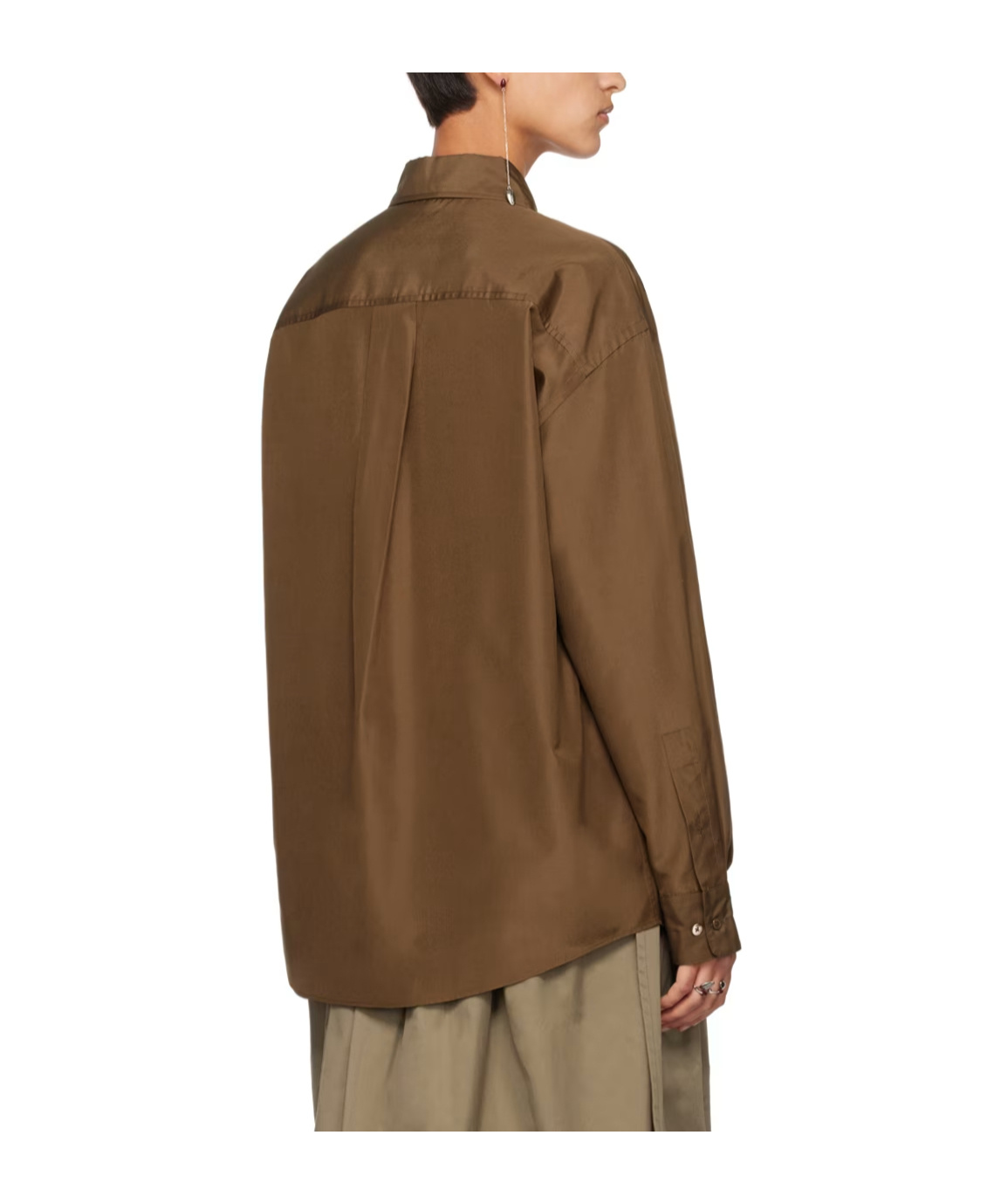 Lemaire Relaxed Long-sleeved Shirt In Brown