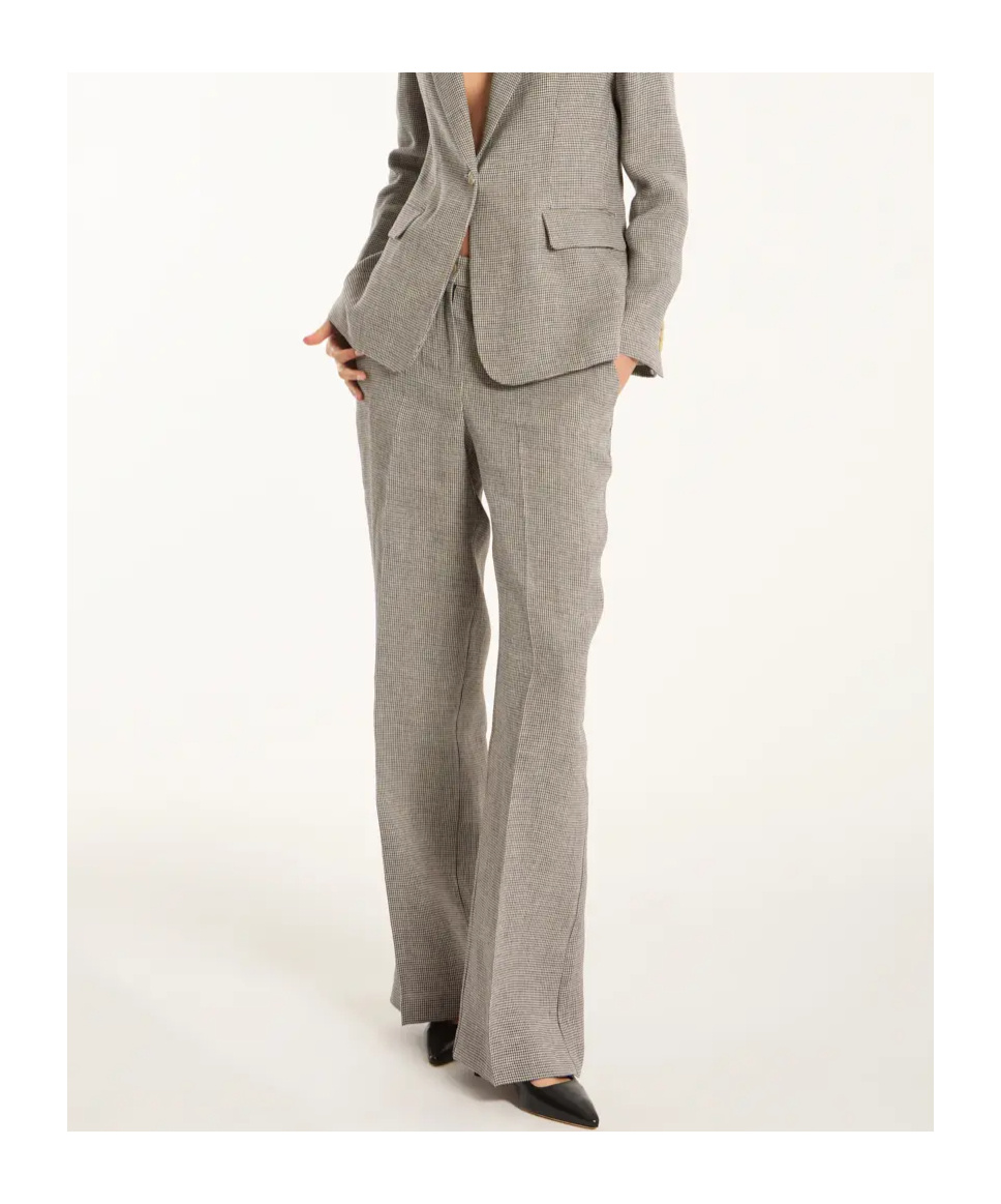 P.A.R.O.S.H LINEN STRAIGHT-LEG TROUSERS