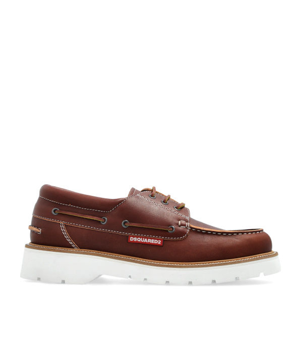 Dsquared2 Round Head Business Casual Shoes In Brown