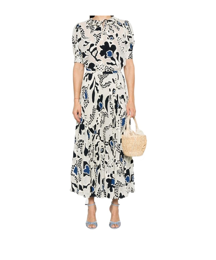 Ulla Johnson Pleated Midi Skirt In White