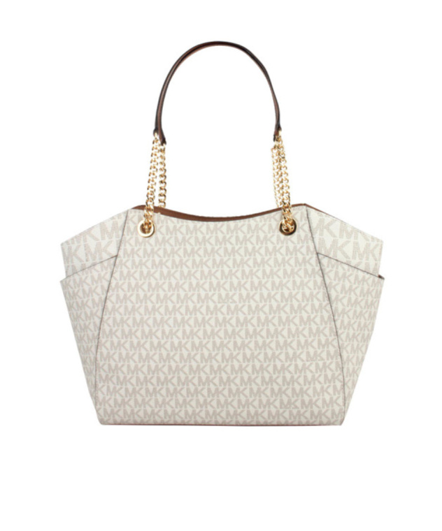 Michael Kors Large Jet Set Shoulder Bag In White