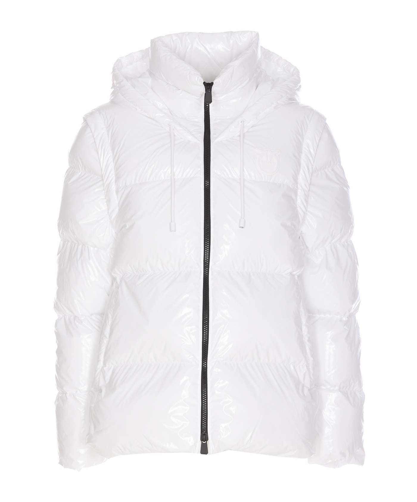 Pinko Indice Glossy Down Jacket In White