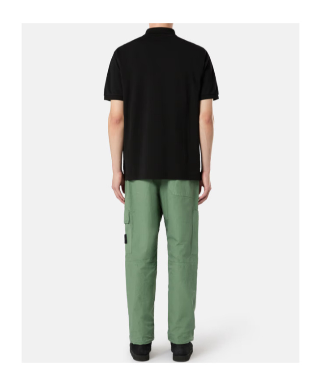 Stone Island Mens Black Brand-patch Regular-fit Stretch-cotton Polo Shirt Xl In Black