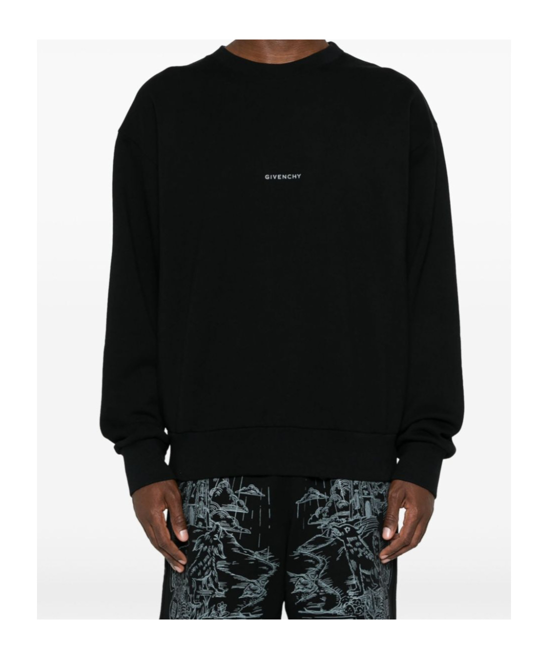 Givenchy Men's Classic Logo Sweatshirt With Cross Back In Black