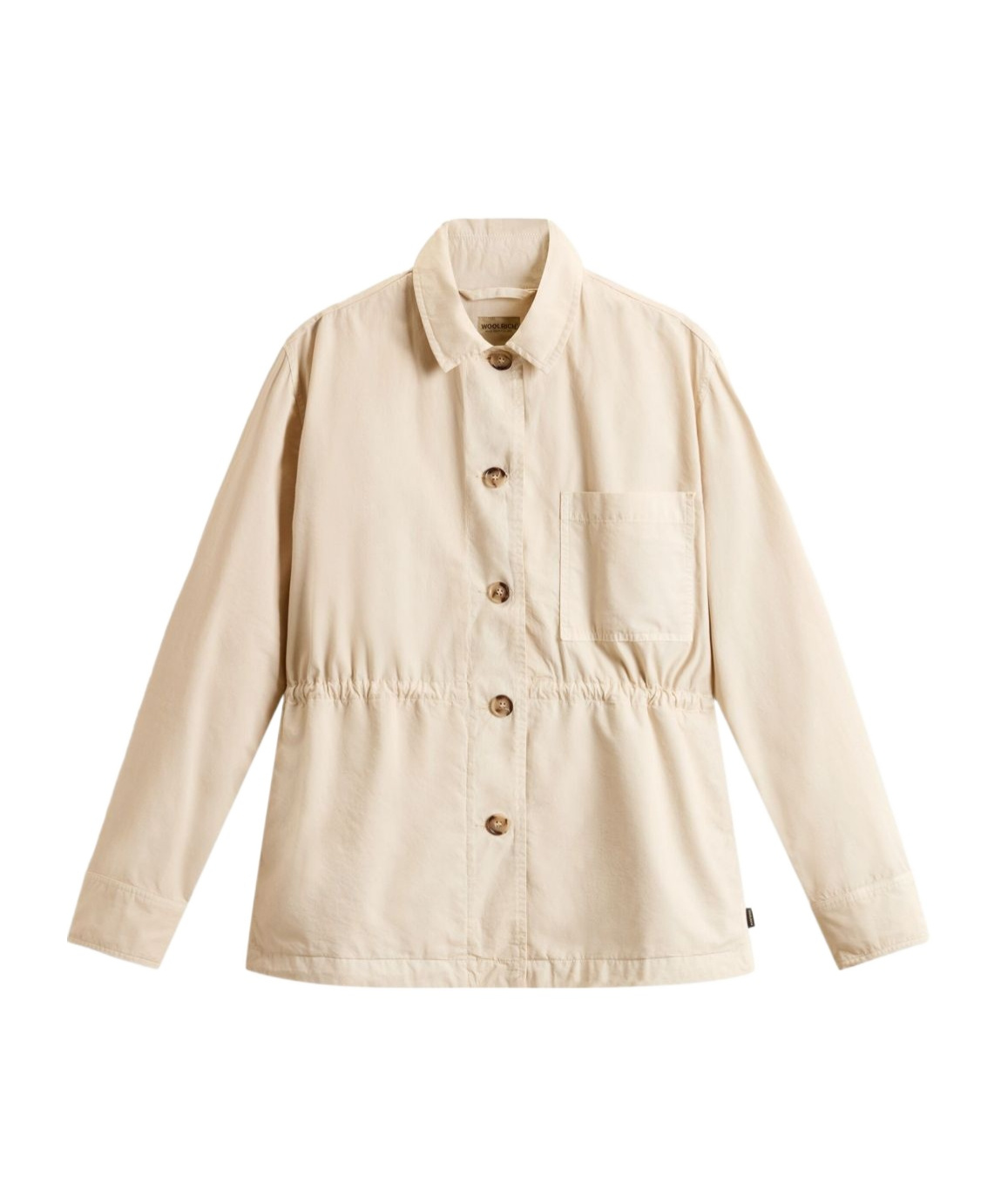 Woolrich Gabardine Overshirt In Nude