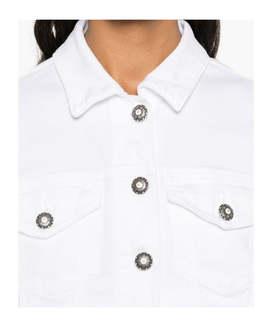 Dondup White Denim Cropped Jacket