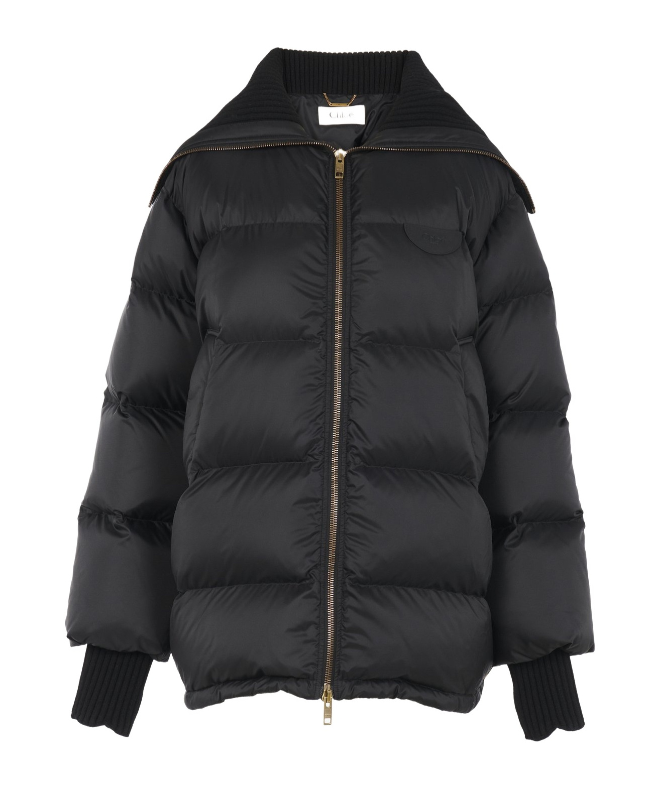 Chloé High-necked Down Jacket In Black
