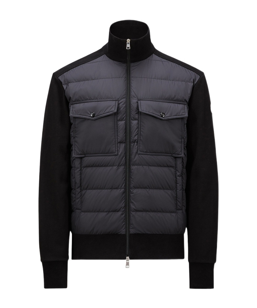 Moncler Long-sleeved Down Jacket In Black