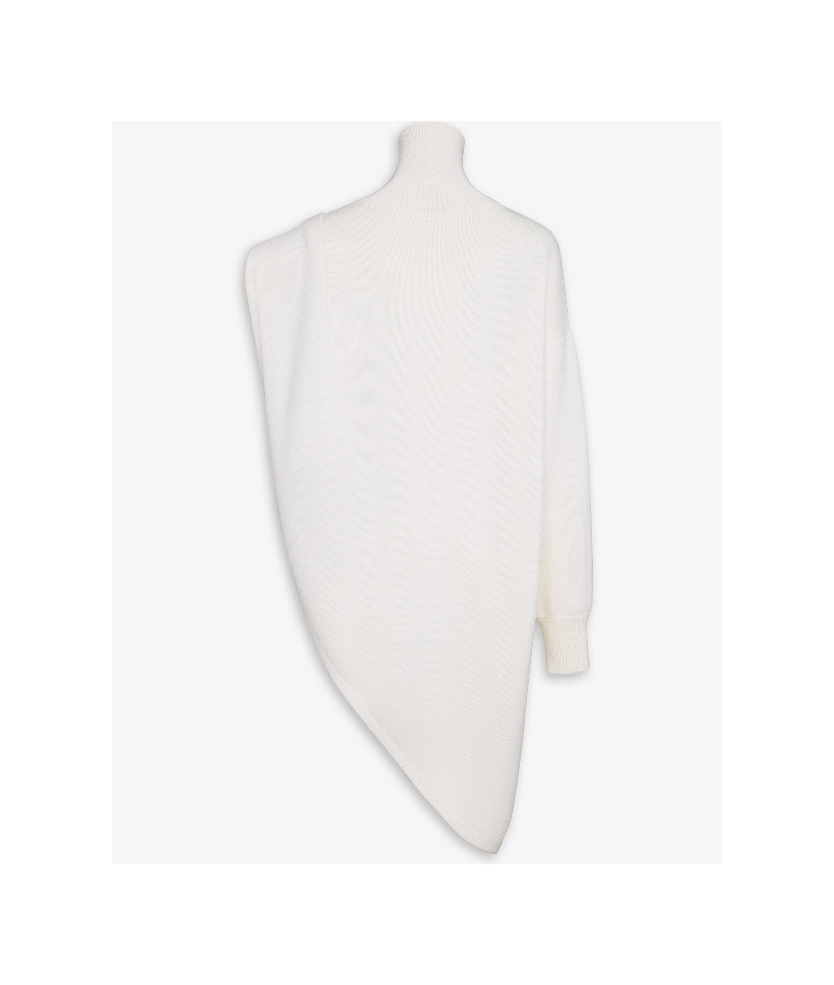 Alaïa Knitted Asymmetrical Cape Pullover In White