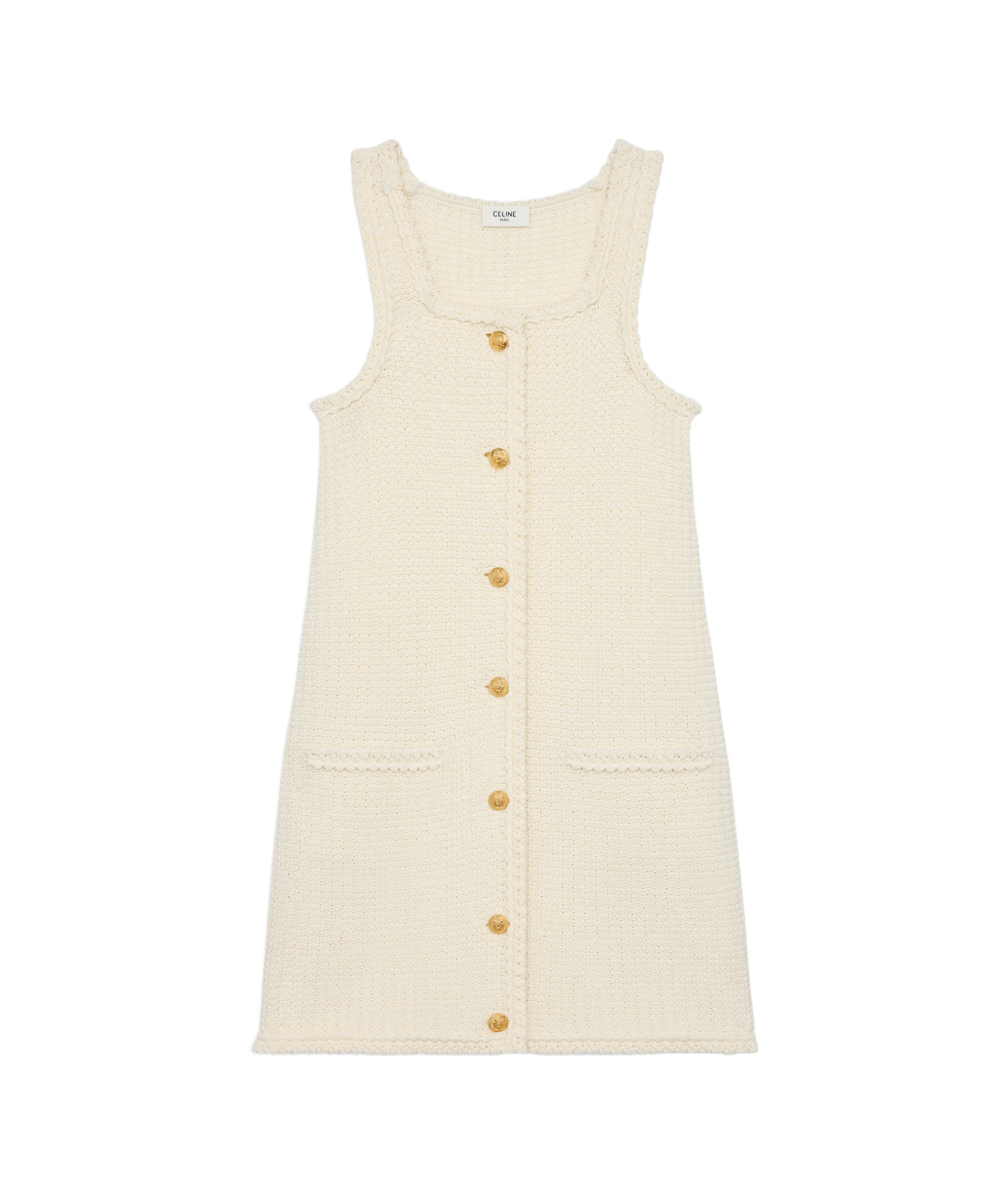 Celine Sleeveless Dress In Off White