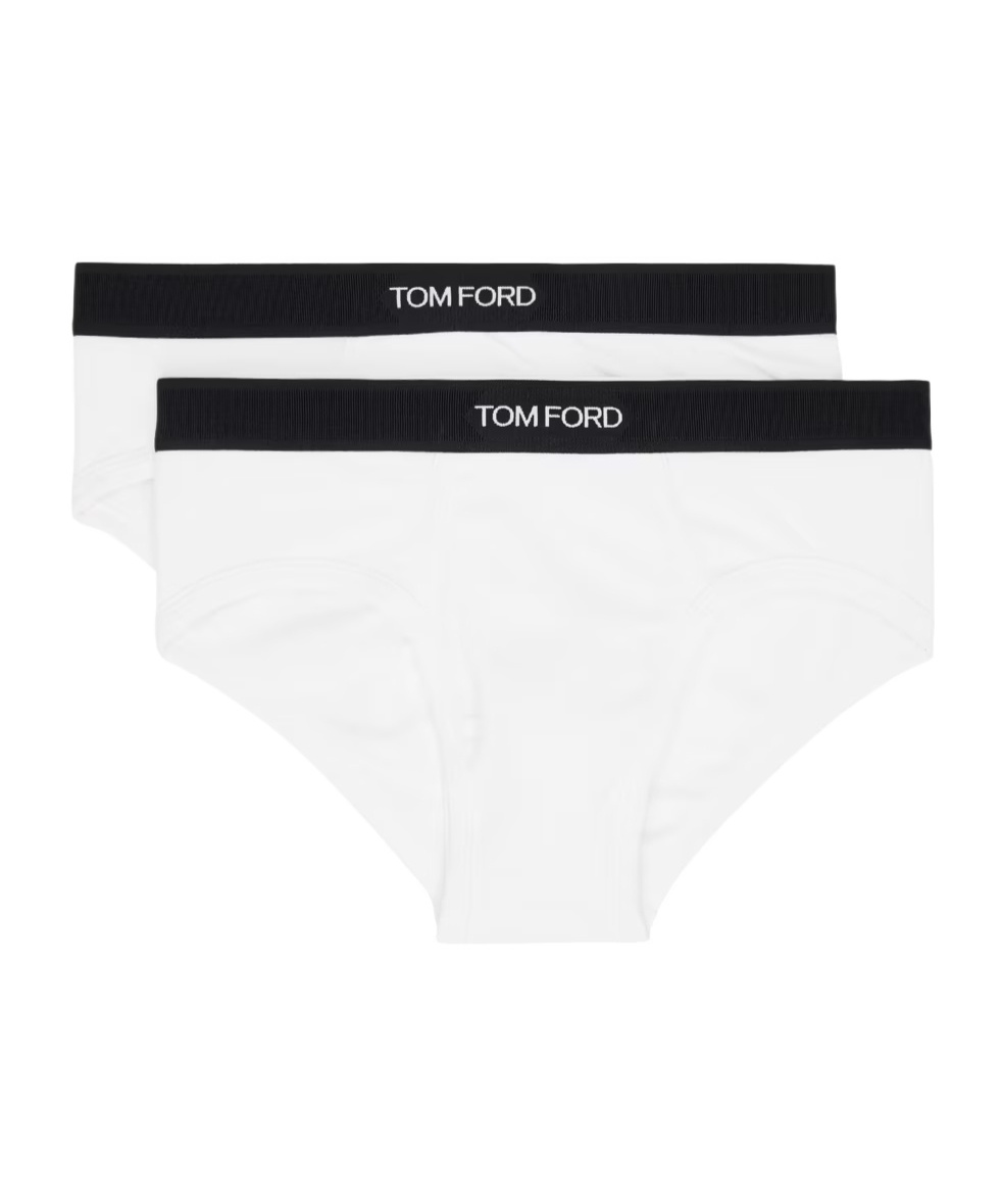 Tom Ford Two-pack Stretch Cotton And Modal-blend Briefs In White